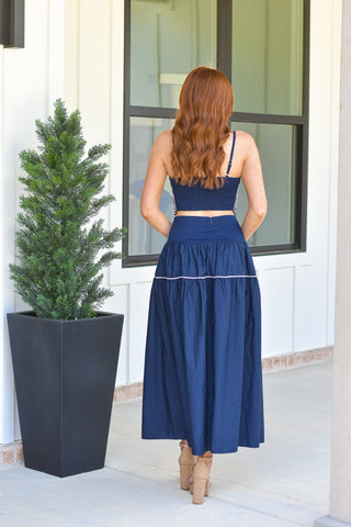 Lace Trim Set - Navy