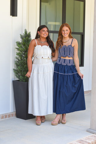 Lace Trim Set - Navy