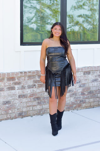 fringe leather dress Alexander McQueen Tete by Odette is a luxury Spanish fashion line that takes pride in their originality and unique Buckle Fringe - Black