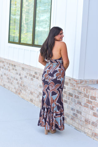 Abstract Belted Maxi