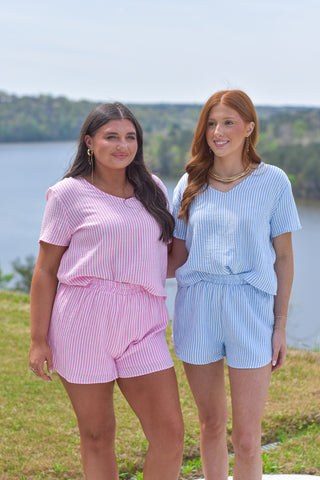 Blue Gauze Stripe Set