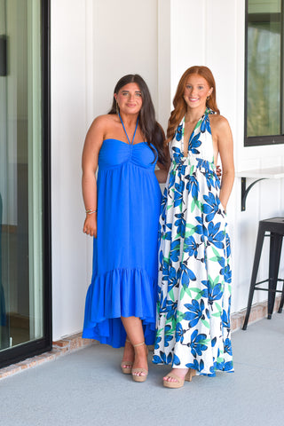 Halter Midi Dress - Blue