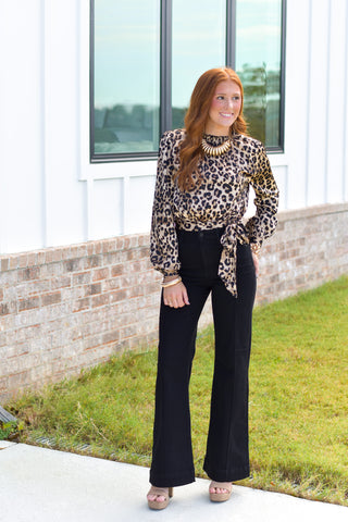 Satin Leopard Top