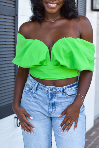 Sabrina Top - Kelly Green - Lavish Tuscaloosa