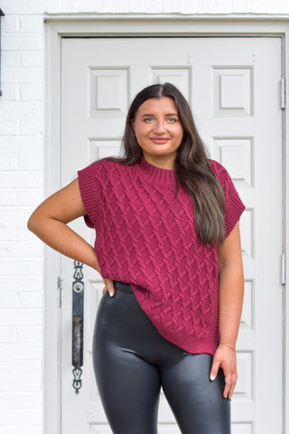 Brianna Sweater - Wine - Lavish Tuscaloosa