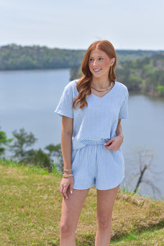 Blue Gauze Stripe Set