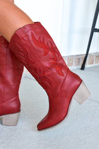 Crimson Bling Bootie