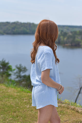 Blue Gauze Stripe Set