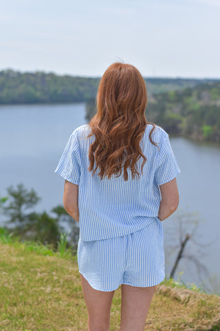 Blue Gauze Stripe Set