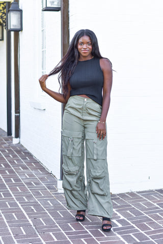 Cargo Pants - Olive - Lavish Tuscaloosa