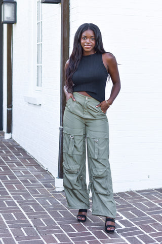 Cargo Pants - Olive - Lavish Tuscaloosa