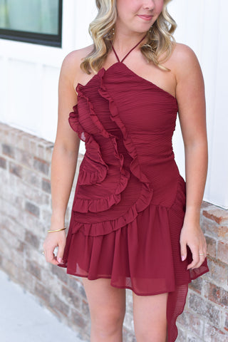 Wine Pleated Mini