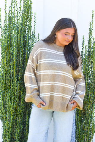 Double Stripe Knit - Taupe