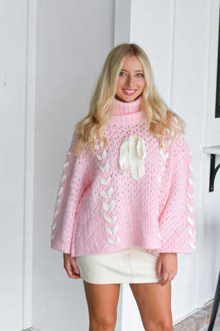 Ribbon Sweater - Pink