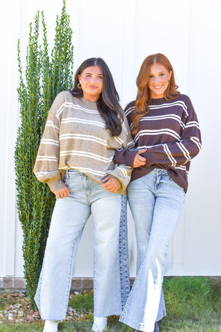 Double Stripe Knit - Taupe