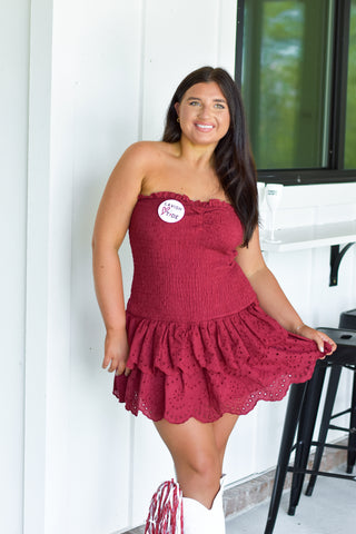 Eyelet Mini - Crimson