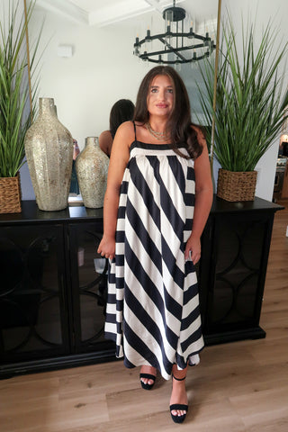 Satin Stripe Maxi