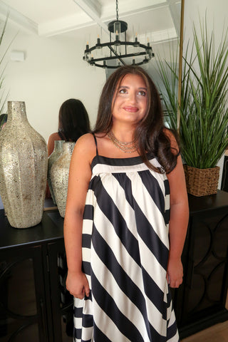 Satin Stripe Maxi