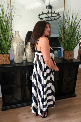 Satin Stripe Maxi