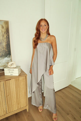 Grey Satin Set