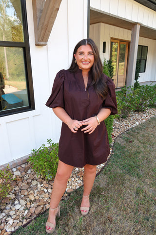 Brown Puff Dress