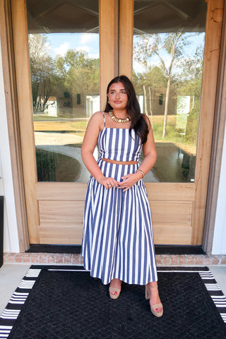 Stripe Maxi Set - Denim