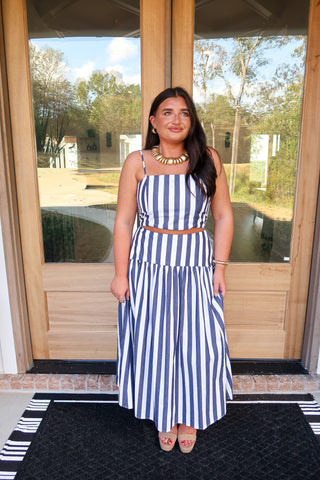 Stripe Maxi Set - Denim
