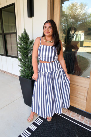 Stripe Maxi Set - Denim
