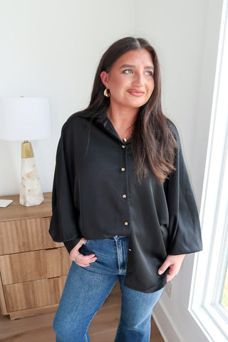 Satin Blouse - Black