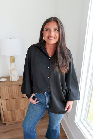 Satin Blouse - Black