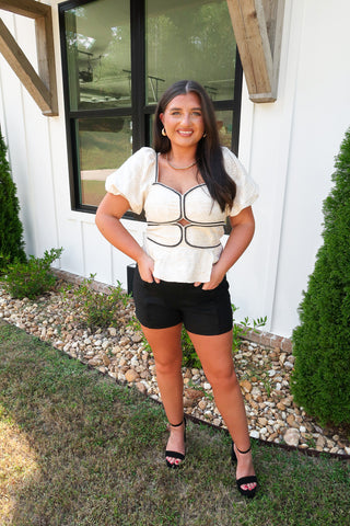 Contrast Trim Top