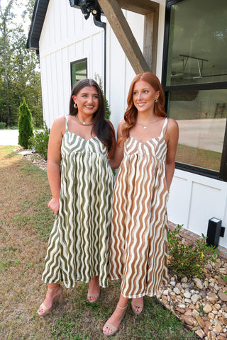 Wavy Stripe Midi - Taupe