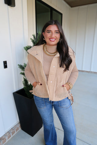 Fleece Vest - Tan