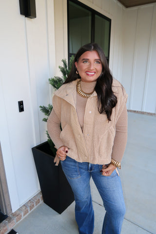 Fleece Vest - Tan