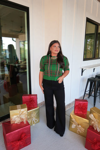 Green Plaid Knit