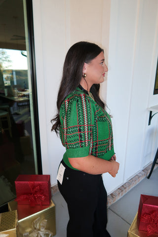 Green Plaid Knit