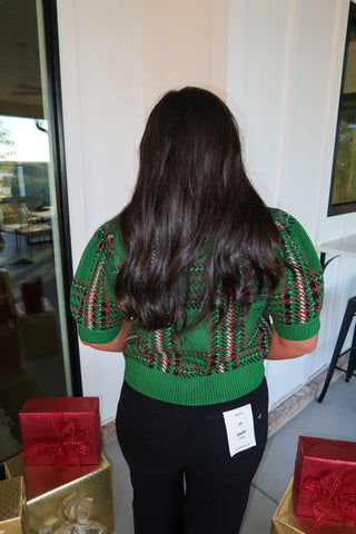 Green Plaid Knit