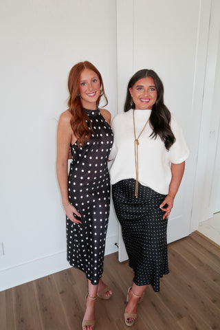 Polka Dot Midi - Black