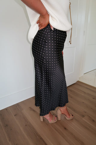 Polka Dot Midi - Black