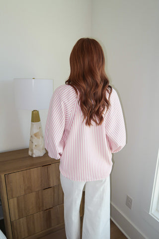 Stripe Bow Collar - Pink
