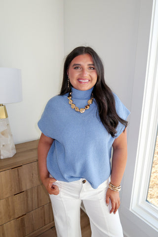 Soft Mock Knit - Blue