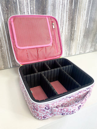 Makeup Case - Pink Leopard - Lavish Tuscaloosa